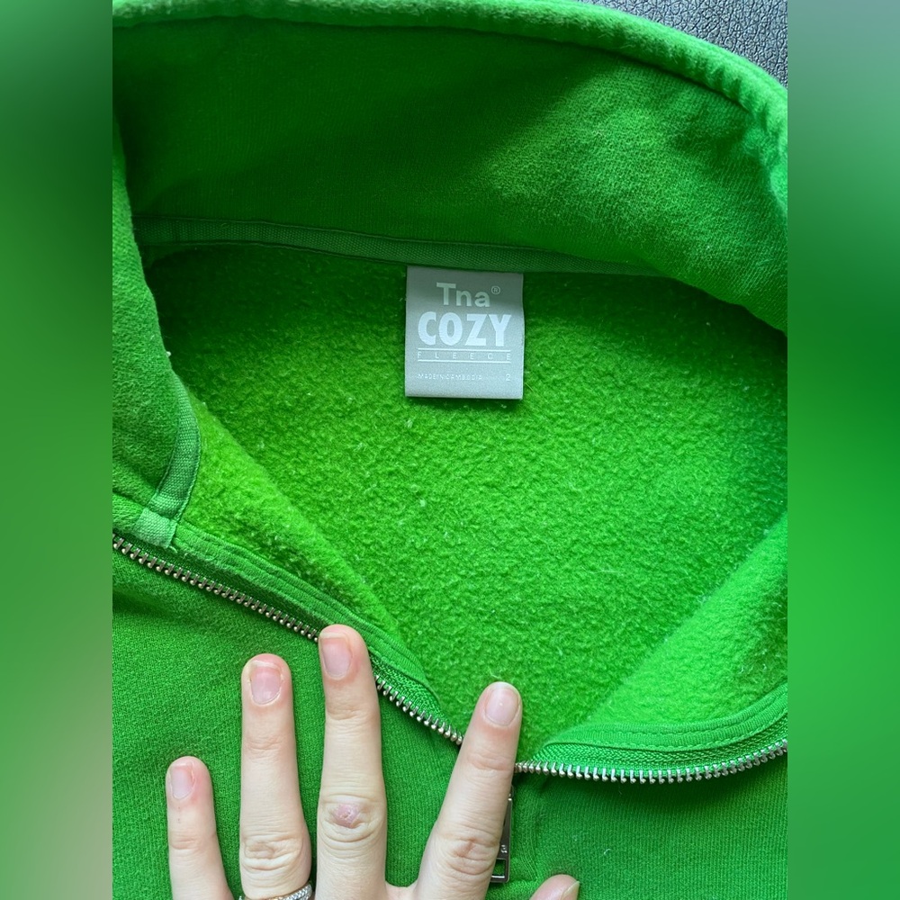 TNA Vibrant Green 1/4 zip sweater